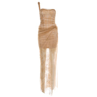 Slant-neck Sleeveless Midi Dress For Women