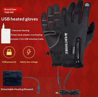 USB-heated Cycling For Men And Womenwinter Windproof And Cold-weather Gloves