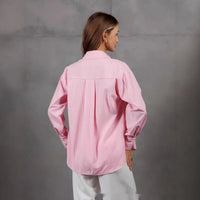 Womens Loose-fitting Plus-size Striped Shirt