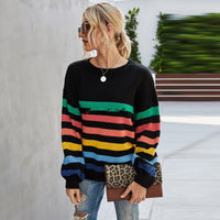 Striped Stitching Internet Celebrity Knitwear Fashion Sweater