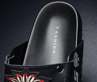 Retro Fashion Simple Men's Leather Slippers