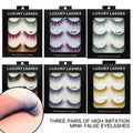 High-grade Color False Eyelashes Three-dimensional Thick Thickened Eyelash Cross Natural