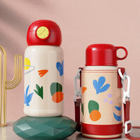 Children's Vacuum Flask With Gift Box Baby Straw Cup 500ML Kindergarten Student Water Bottle