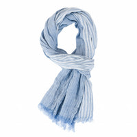 Men's Spring And Summer Thin Striped Scarf Navy Blue Color Matching Thin