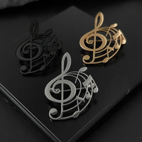 Stainless Steel Note Brooch For Suit Shirts