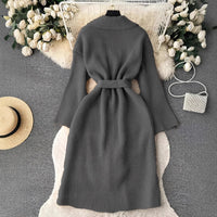 Elegant Minimalist Long-style Fashion Knit Cardigan Coat
