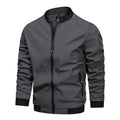 Casual Fashion Slim Men's Solid Color Stand Collar Coat