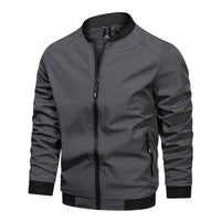 Casual Fashion Slim Men's Solid Color Stand Collar Coat