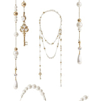 Water Drop Broken Pearl Long Layered Necklace