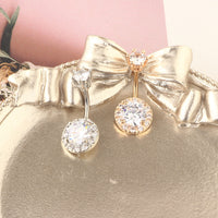 Manufacturer Korean Double-headed Round Zircon Belly Button