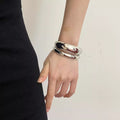 Niche Minimalist Style Irregular Metal Glossy Open Design
