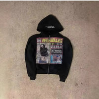 Printed Hip-hop Street Zipper Sweater