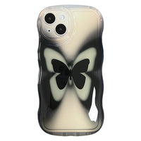 Ins Niche Dizzy Dye Black Butterfly Suitable For Ip Phone Case