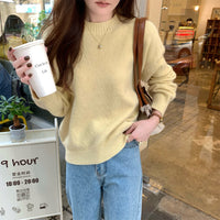 Korean Style Soft Glutinous Loose Candy Color Sweater