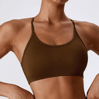 Seamless Knitted Yoga Straps Cross Motion Workout Bra