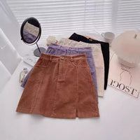 Retro High Waist Slimming Commuting Slim Fit Slit A- Line Skirt