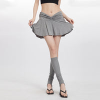 Girl French Ballet Pure Desire Wind Fold Anti-exposure Sexy High Waist A- Line Skirt
