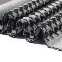 Fall Winter Men Student Plaid Minimalist Houndstooth Scarf