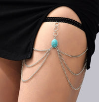 European And American Creative Love Turquoise Tassel Leg Chain