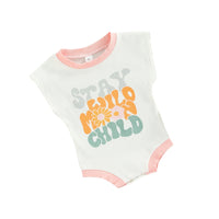 Children's Threaded Cotton Letter Raglan Triangle Romper
