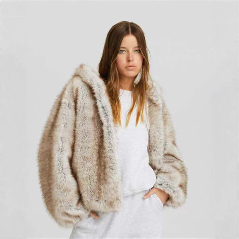 European And American Warm Artificial Fur Coat