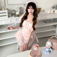 Pure And Seductive Style Bow-Knot Slip Dress For Women