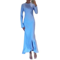Casual Slim-fit Long Dress Perfect For Relaxed At-home Wear