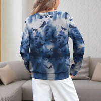 Women's 3D Printed Round Neck Pullover Leisure Loose Sweater