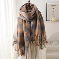 Winter Scarf Plaid Men's And Women's Warm Scarf