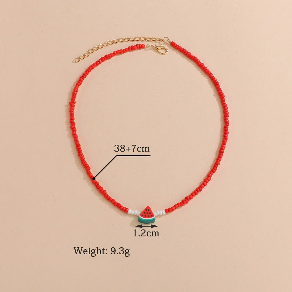 Cute Watermelon Trendy Women's Short Necklace