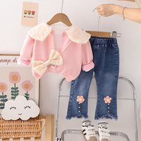 Winter Baby Girl Cute Bow Suit