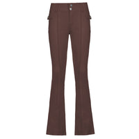 Women's New Sexy Low-waist Side Pockets Retro Slim-fit Micro Trousers Casual Trousers