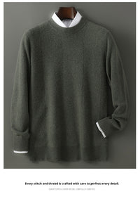 Round Neck Pullover Leisure Knitted Sweater For Men