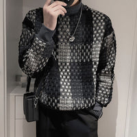 New Men's Color Matching Fashion Brand Classic Style Casual Texture Sweater
