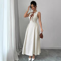 New Womens Split Contrasting Color Strap Dress