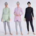 Modest Swimwear Burkini Top Hat Pants Three-piece Swimsuit