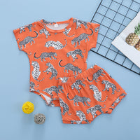 Fashion Simple Tiger Print Pants Suit