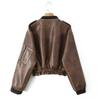 Leather Coat Women's Autumn Temperament Cool Long Sleeve Design