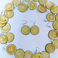 Real Fruit Slice Earrings Resin Strawberry Lemon And Fig Earrings