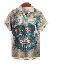 Retro Skull Head 3D Digital Printing Leisure Loose Shirt