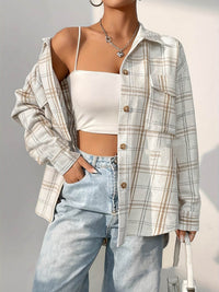 European And American Leisure Mid-length Plaid Shirt Jacket Cardigan Shirt