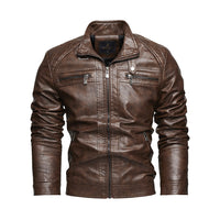 Personalized Trendy Pocket Pu Leather Coat Trendy Men Leather Jacket