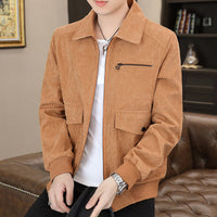 Men's Jacket All-match Work Handsome Top Trendy Youth Corduroy Jacket