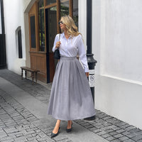 Stylish Solid-Color Commuter Long Skirt For Women