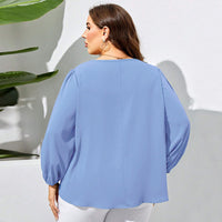 European And American Women's Loose Casual Shirt Sleeve Elegant Shirt Top