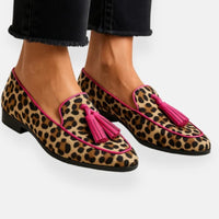 Women's Fashion Personality Tassel Leopard Loafers