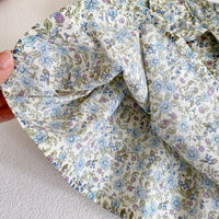 Infants And Girls Orchid Flower Doll Collar Short Sleeve Shirt Set