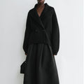 Women's Simple Loose Cardigan With Curved Collar