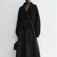 Women's Simple Loose Cardigan With Curved Collar