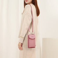 Solid Color Vertical Crossbody Phone Versatile Women's Zip Wallet